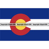 State Flag Map Colorado ClipArt SVG