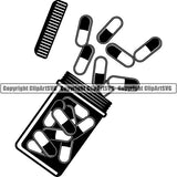 Medical Doctor Nurse Hospital Pills Bottle ClipArt SVG