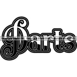 Sports Game Darts Text ClipArt SVG