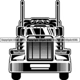 Truck Driver Trucking Trucker Driving Transportation Semi Tractor Trailer Logo ClipArt SVG