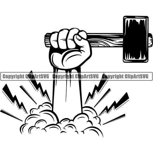 Blacksmith Metalwork Metal Forge Weld Welder Welding Hammer ClipArt SVG