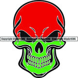 Country Flag Skull Madagascar ClipArt SVG