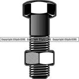 Mechanic Repair Shop Garage Bolt Nut Hardware ClipArt SVG