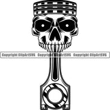 Mechanic Repair Shop Garage Engine Piston Skull ClipArt SVG