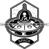 Astronaut Outer Space Shuttle Sci-Fi Science Fiction Logo ClipArt SVG