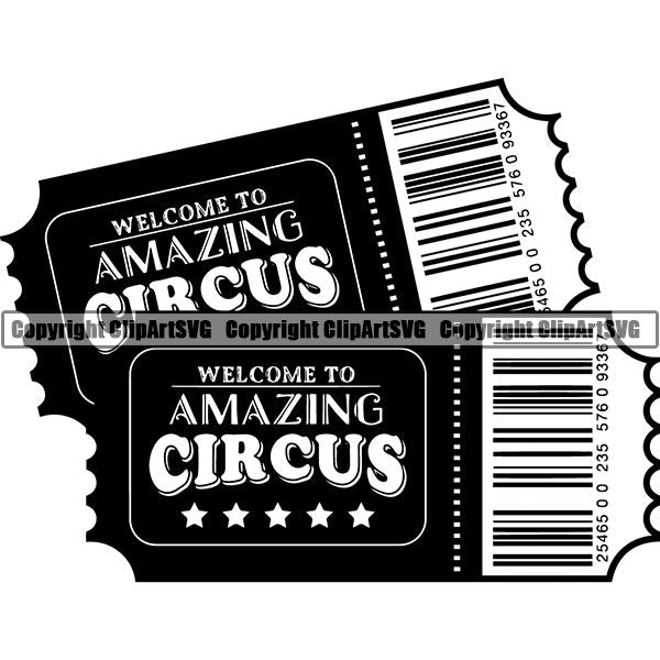 Circus Show Perform Performance Tickets ClipArt SVG