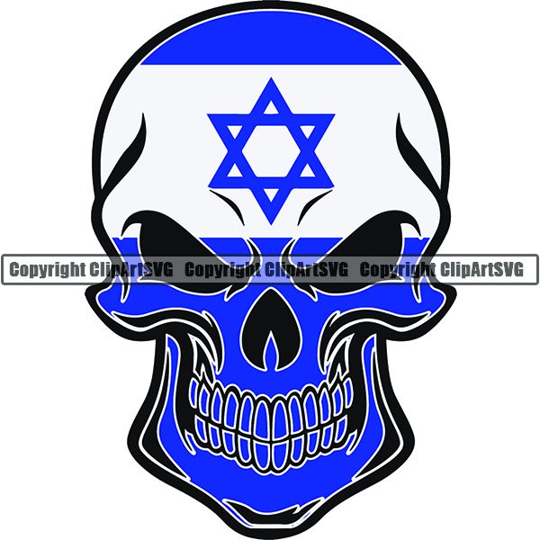 Country Flag Skull Israel ClipArt SVG