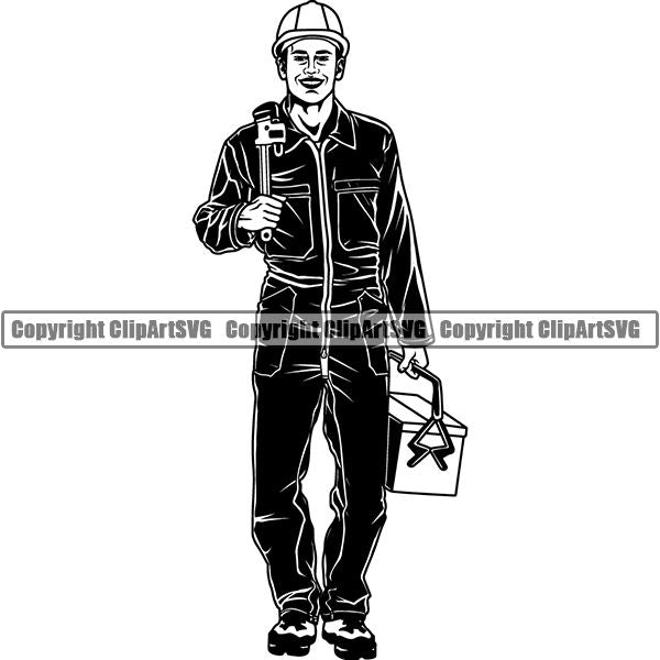 Plumbing Plumber Pipe Repair Service Plumbing Plumber Pipe Wrench ClipArt SVG