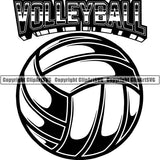 Sports Game volleyball logo ClipArt SVG
