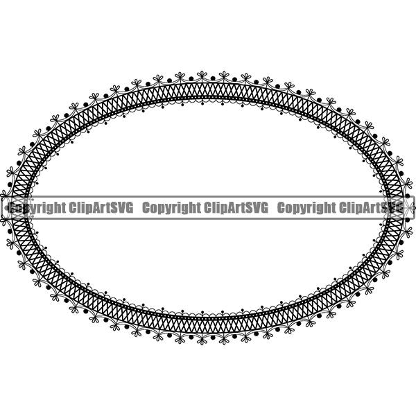 Fashion Beauty Arts Crafts Clothes Designer Lace Oval ClipArt SVG