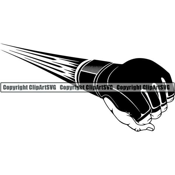 Sports Boxing Boxer MMA Fighter Glove Motion ClipArt SVG