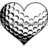Sports Game Golf Heart Love ClipArt SVG