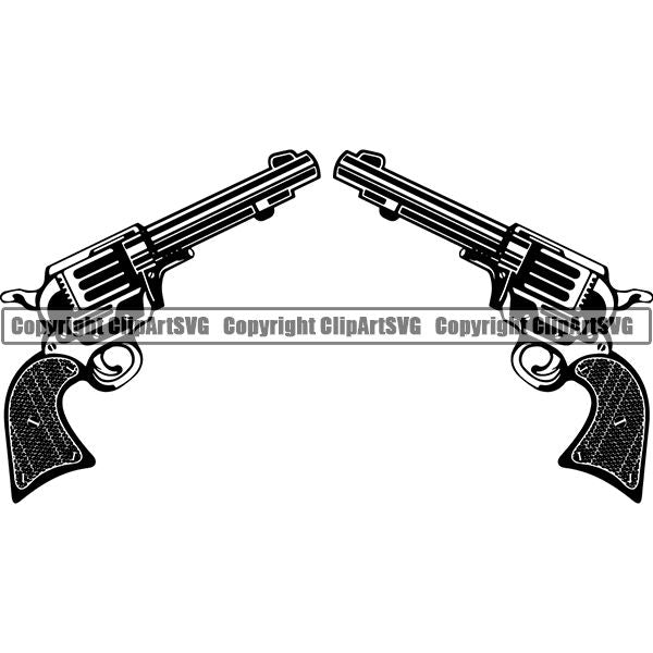 Occupation Cowboy Gun Revolver ClipArt SVG