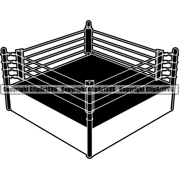 Sports Boxing Boxer MMA Fighter Ring ClipArt SVG