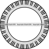 Music Design Element Frame Border Piano Keys In Circle ClipArt SVG