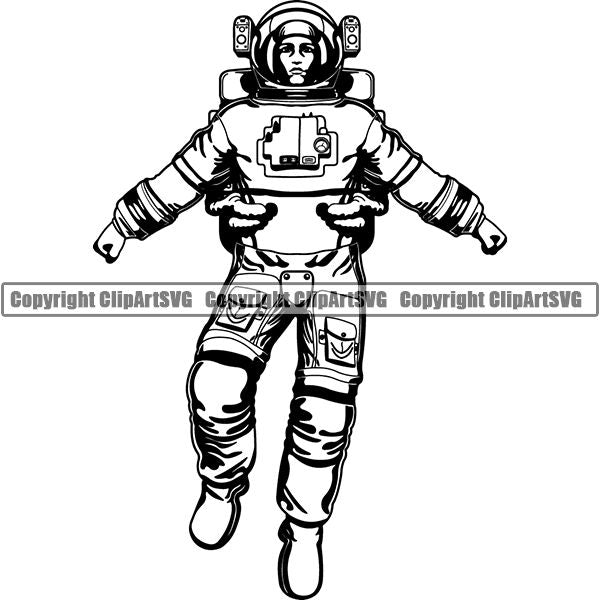 Astronaut Outer Space Shuttle Sci-Fi Science Fiction ClipArt SVG