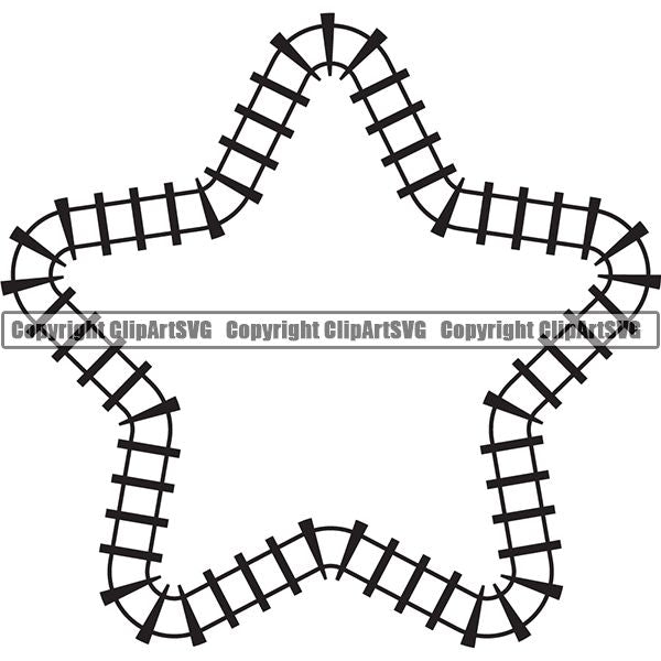 Locomotive Train Track Design Element  Black Star.jpg