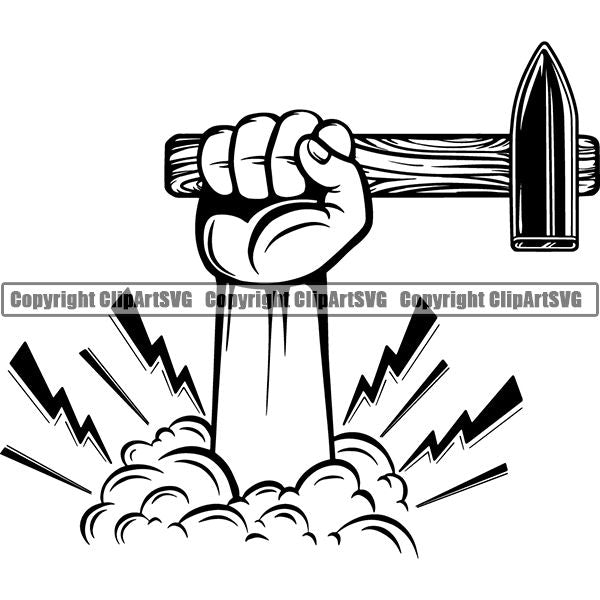 Blacksmith Metalwork Metal Forge Weld Welder Welding Hammer ClipArt SVG