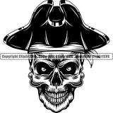 Pirate Sea Gangster Criminal Warrior Skull ClipArt SVG