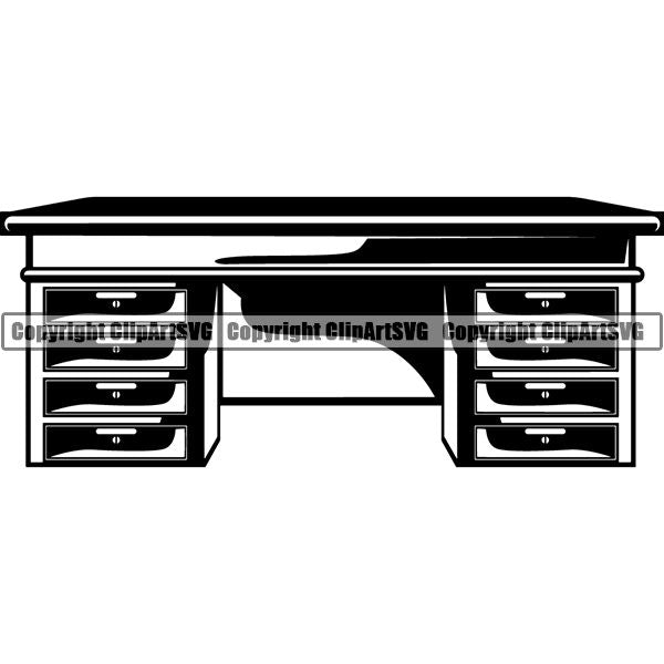 House Furiture Desk ClipArt SVG