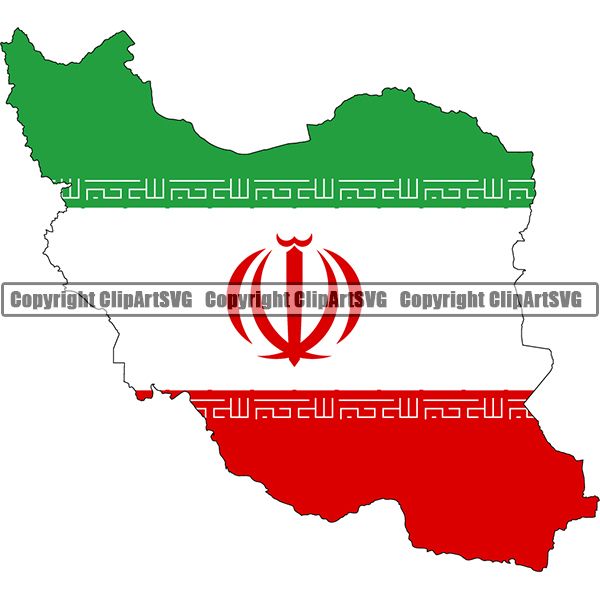 Country Flag Map Iran ClipArt SVG