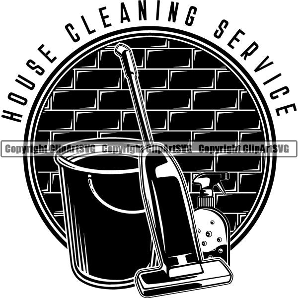 Maid Cleaning Service Housekeeping Housekeeper Logo ClipArt SVG