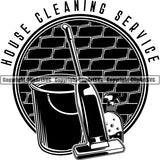 Maid Cleaning Service Housekeeping Housekeeper Logo ClipArt SVG