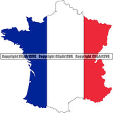 Country Flag Map France ClipArt SVG