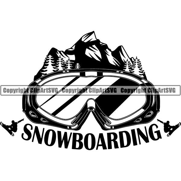 Sports Snowboarding Snowboard Skiing Ski Logo ClipArt SVG