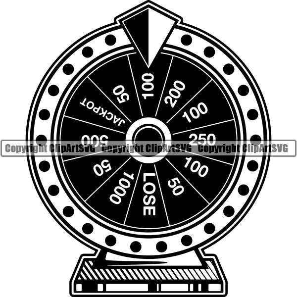 Game Spinning Wheel Jackpot ClipArt SVG