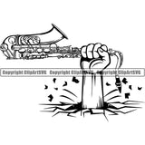 Music Musical Instrument Saxaphone bbn break ClipArt SVG