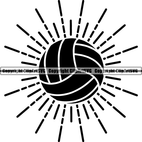 Sports Game Volleyball Logo ClipArt SVG