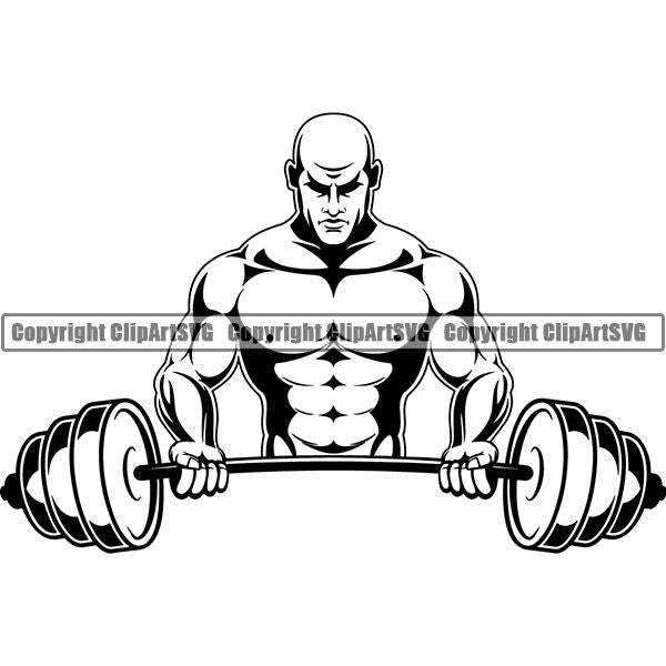 Gym Sports Bodybuilding Fitness Muscle Bodybuilder ClipArt SVG
