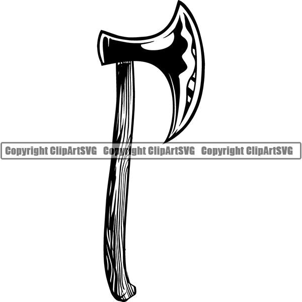 Viking Warrior Axe ClipArt SVG