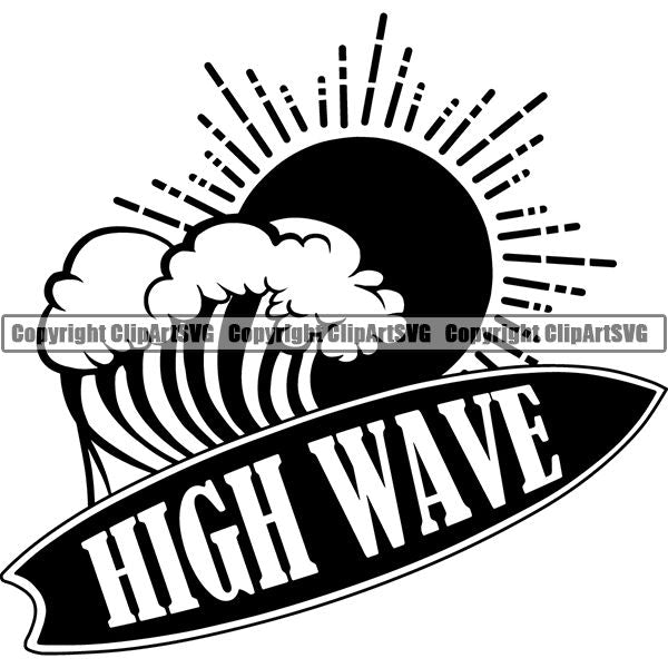 Sports Surfing Surf Logo ClipArt SVG