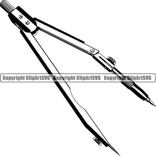 Construction Building Repair Service Architect Draftsman Compass ClipArt SVG