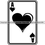 Game Poker Card Heart Ace ClipArt SVG