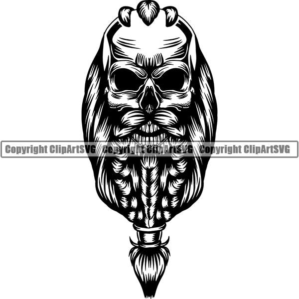 Viking Warrior Skull ClipArt SVG