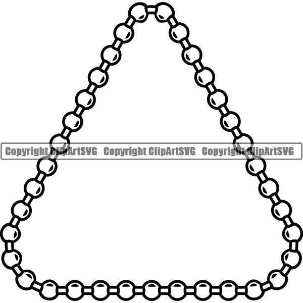 Military Weapon Soldier Dog Tag Chain White Triangle ClipArt SVG