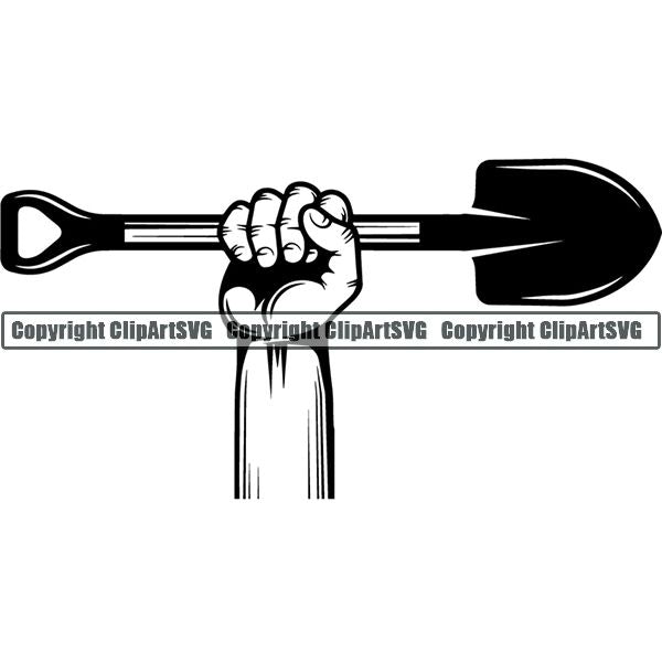 Mining Mine Miner Hand ClipArt SVG