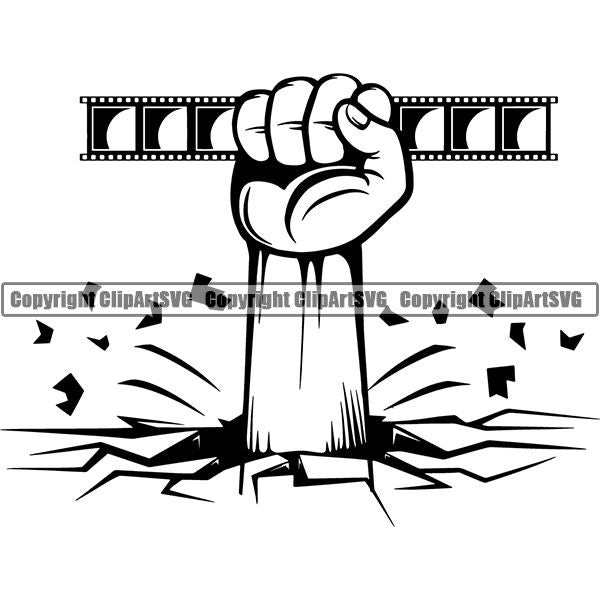 Acting Actor Movie Performer Performance Movie Reel ClipArt SVG