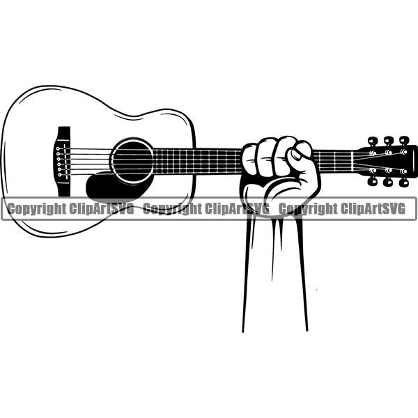 Music Musical Instrument Guitar Acoustic 6mm4d arm ClipArt SVG