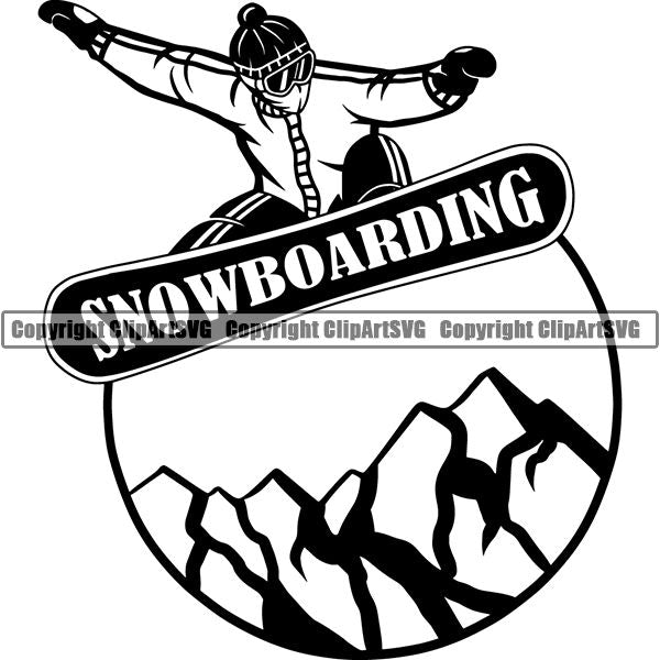 Sports Snowboarding Snowboard Skiing Ski Logo ClipArt SVG