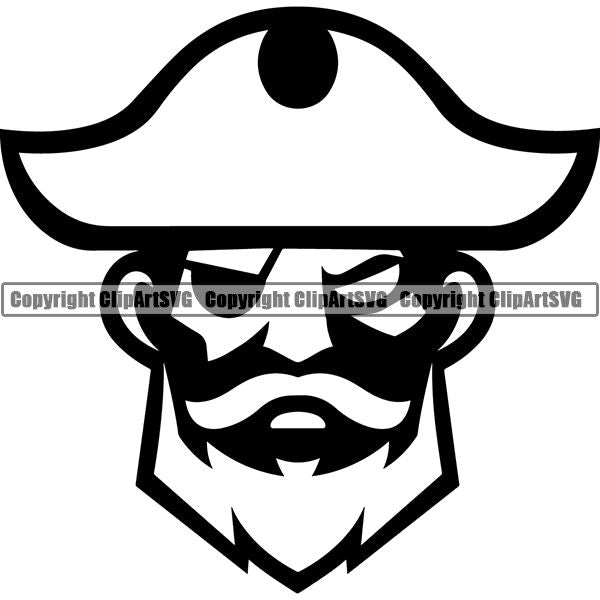 Pirate Sea Gangster Criminal Warrior ClipArt SVG