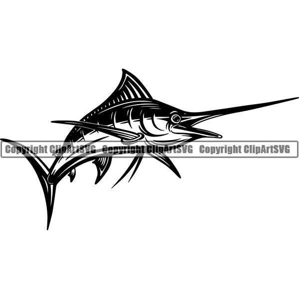Sports Game Fishing Hunting Fish Hunt Marlin ClipArt SVG