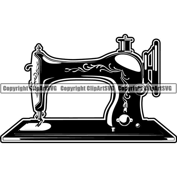 Tailor Seamstress Alterations Sewing Machine ClipArt SVG