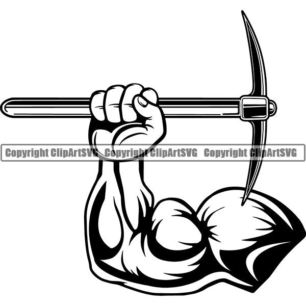 Mining Mine Miner Pick Axe ClipArt SVG