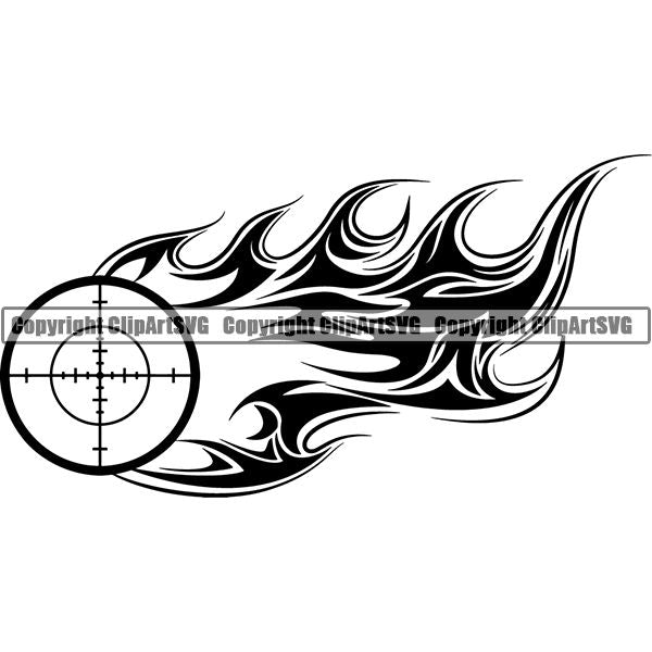 Sports Game Hunting Fishing Hunt Fish Fire ClipArt SVG