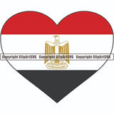 Country Flag Heart Egypt ClipArt SVG