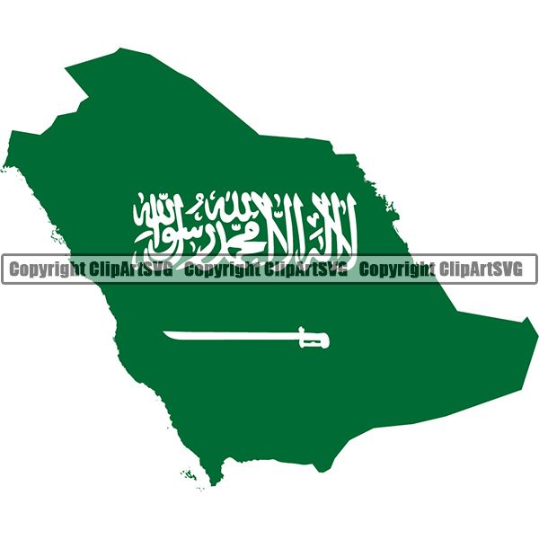 Country Flag Map Saudi Arabia ClipArt SVG